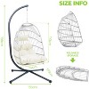 Whisen 1-Person PE Wicker Patio Egg Chair Patio Swings Chair with Cushion - 2 of 4