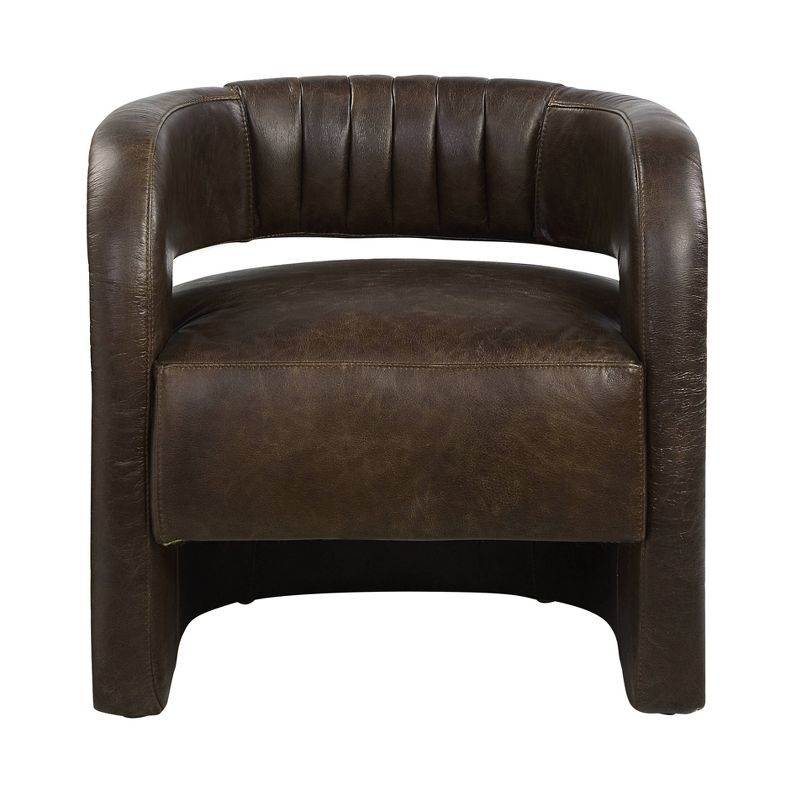 27.2&#34; Feyre Accent Chair Espresso Top Grain Leather - Acme Furniture, 3 of 7