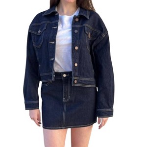 Women's Harley Denim Jacket - JUST BLACK DENIM - 1 of 4