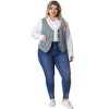 Agnes Orinda Women's Plus Size Sleeveless V Neck Plaid Retro Work Button with Pockets Suit Vests - 3 of 4