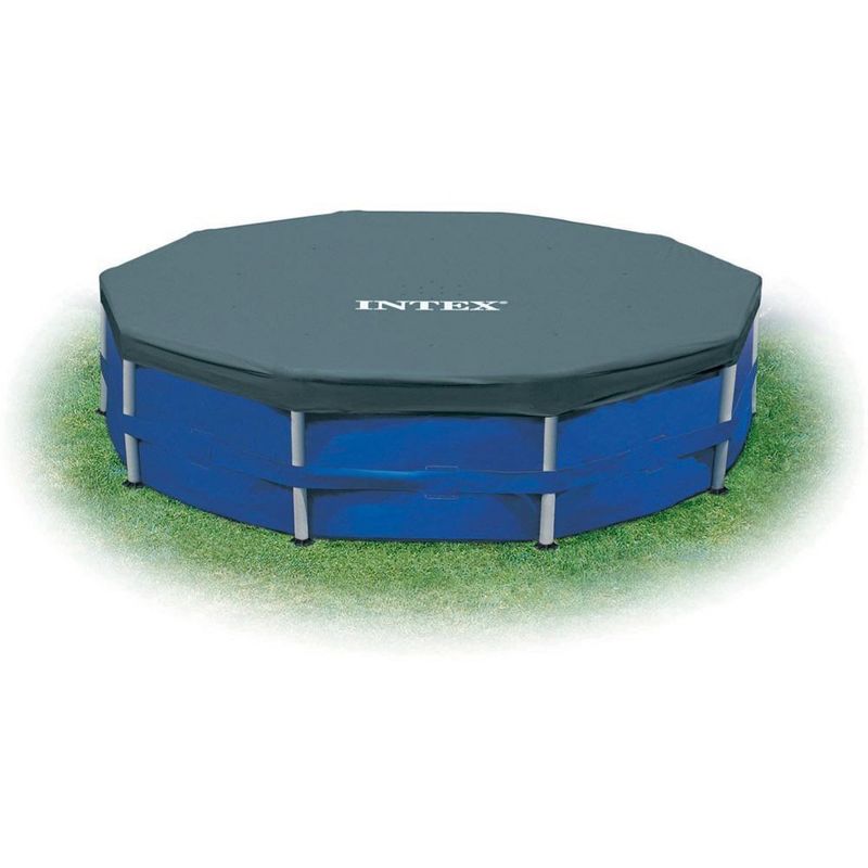 Intex 12 Foot x 30 In. Above Ground Pool & Intex 12 Foot Round Pool Cover, 4 of 7