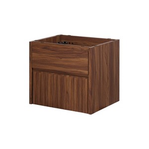JONATHAN Y Sherwin Slat Modern Coastal 2-Drawer Wall Mounted Bath Vanity Cabinet Only (Sink Basin Not Included) - 1 of 4
