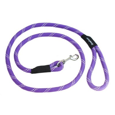 ZippyPaws Climbers Dog Leash, Durable Rope Leash for Large Dogs, 6 Feet Long, 2/3 Inch Thick, Purple