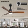 Sofucor Wood Ceiling Fans with Lights and Remote Noiseless Reversible DC Motor 3 Blades for Farmhouse Patio Living Room Bedroom Office Indoor Outdoor - 3 of 4