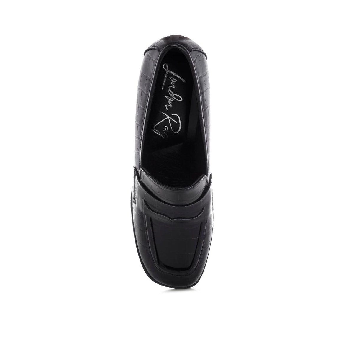 Женские туфли London Rag Womens Pitaka Block Heel Penny Strap Loafers 10 — фото 5