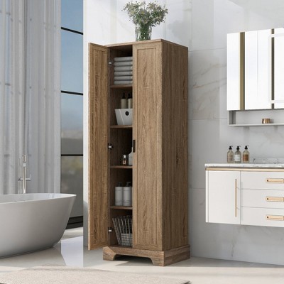 Chic Crate-Multi-Room Storage Cabinet – 2 Doors w/ Adj. Shelf | MDF Board | Brown