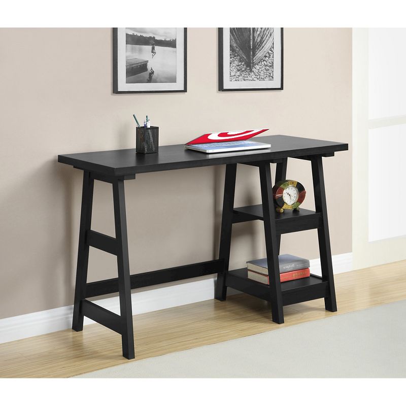 Breighton Home Trinity Trestle Style Desk with Built-In Shelves, 5 of 9