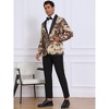 INSPIRE CHIC Men's Single Button Notch Lapel Prom Flower Print Suit Jacket - 4 of 4
