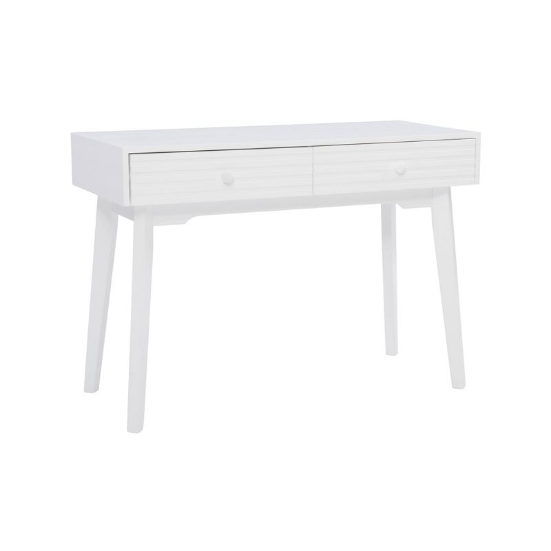 42&#34; Wedeln 2 Drawer Mid-Century Modern Desk White Finish Wood - Powell, 6 of 19