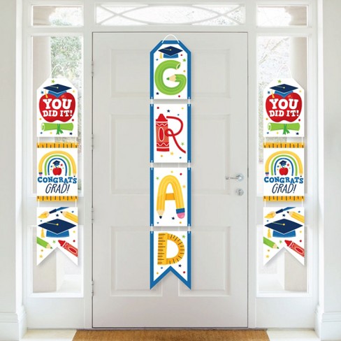 Big Dot Of Happiness Elementary Grad - Hanging Vertical Paper Door ...