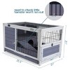 Small Animal Pet Crates,Wooden Rabbit Hutch With Put Out Tray,Multiple Entrances,Indoor Bunny House For Small Animals-Cuddlewood - 4 of 4