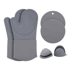 REGALWOVEN Oven Mitts and Pot Holders Sets of 6 Heat Resistant Kitchen Oven Gloves Sets with Non-Slip Silicone for Kitchen - 1 of 4