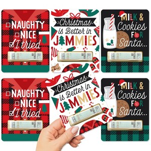 Big Dot of Happiness Christmas Pajamas - DIY Assorted Holiday Plaid PJ Party Cash Holder Gift - Funny Money Cards - Set of 6 - 1 of 4
