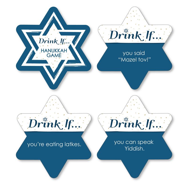 Big Dot of Happiness Drink If Game - Happy Hanukkah - Chanukah Party Game - 24 Count, 1 of 5