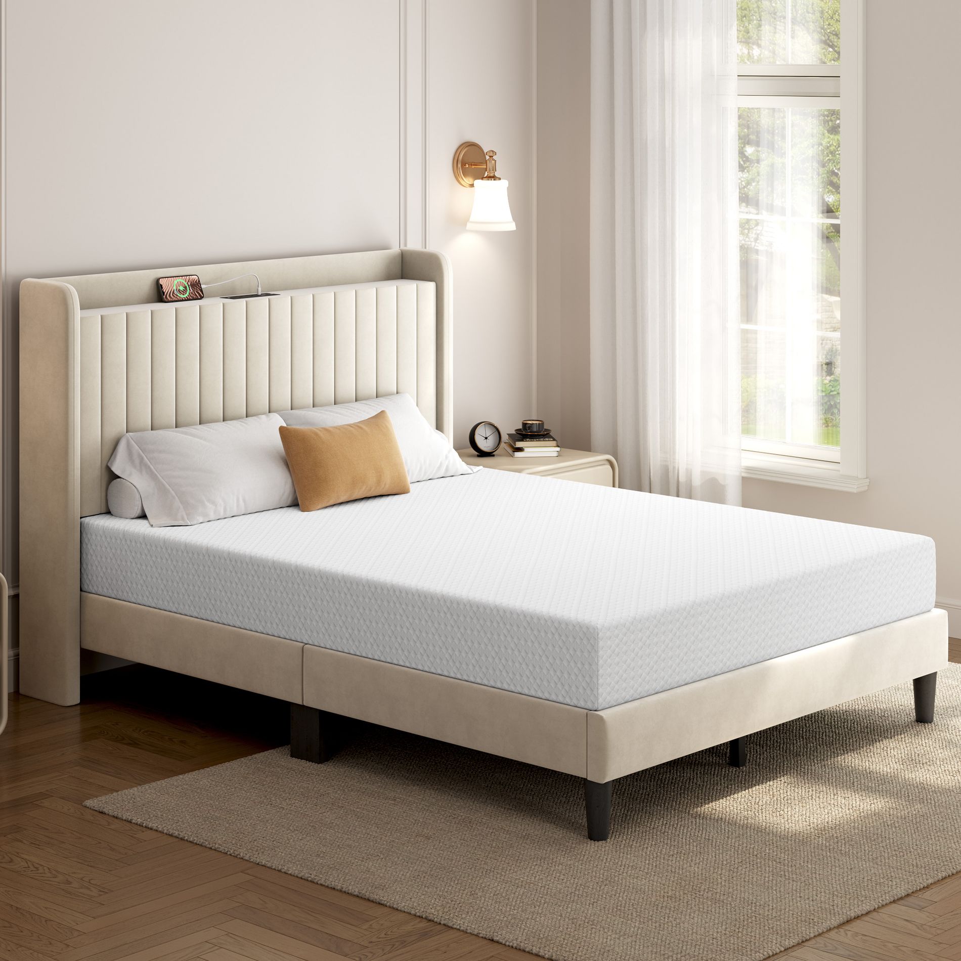 Yaheetech 8" Queen Size Gel Memory Foam Mattress with Green Tea Scent, Cooling Tech, 3 Foam Layers