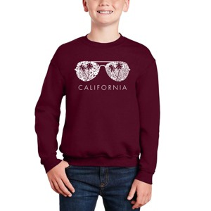 LA Pop Art California Shades - Boy's Word Art Crewneck Sweatshirt - 1 of 3
