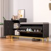VECELO Storage Bench, 2-Tier Flip Drawers for Entryway Shoe Rack Organizer, Removable Seat Cushion - 2 of 4
