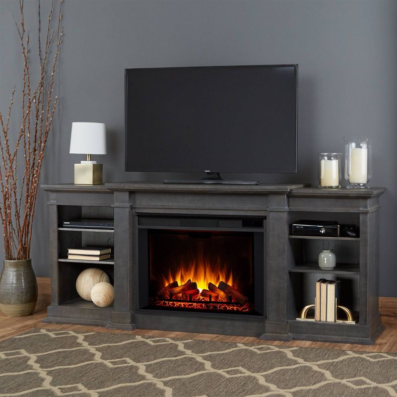 Real Flame Eliot Grand Electric Fireplace Entertainment Center Antique Gray, 3 of 9
