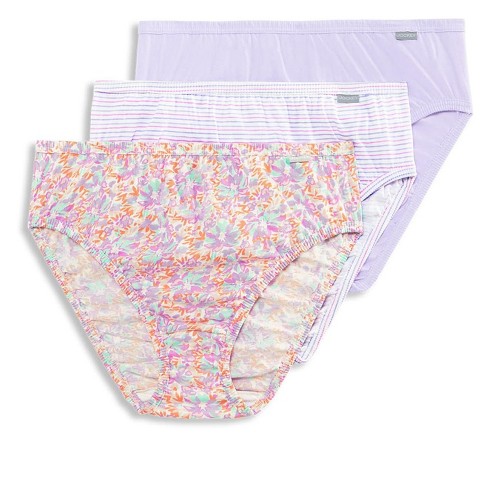 Jockey Womens Plus Size Elance French Cut 3 Pack Underwear Cuts 100% Cotton  8 Wild Flowers/violet Mist/belvedere Stripe : Target
