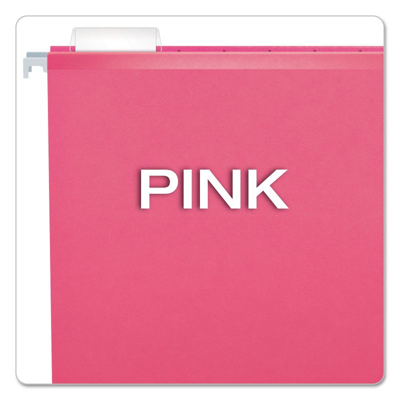 Pendaflex Reinforced Hanging Folders 1/5 Tab Letter Pink 25/Box 415215PIN, 3 of 9