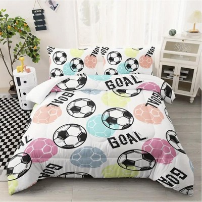 Boersma Football Comforter Set, American Soccer Bedding Set, Sports Games Duvet Set, Geometric Polygon Comforter Bedroon Decor