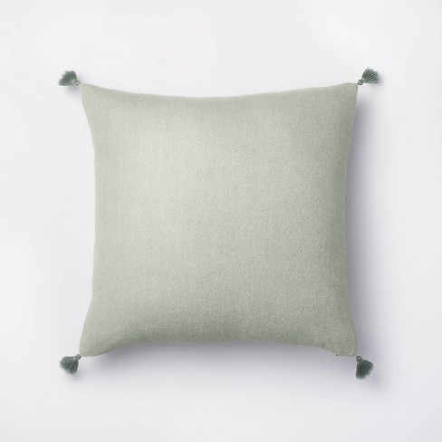 Herringbone Linen Pillow in Black, 16 x 24