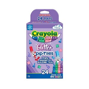 Crayola Mini Glitter PIP Magnetic Tiles 24pc Set - 1 of 4