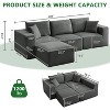 108" Modular Sectional Sofa with L-Shape Chaise,Deep Seat Sleeper Cloud Couch, Upholstered Modern Sofa for Living Room or Bedroom,No Assembly - 3 of 4