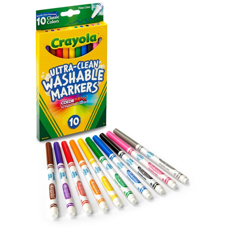 Crayola 10ct Ultra-Clean Washable Markers Fine Line Classic Colors, 4 of 8