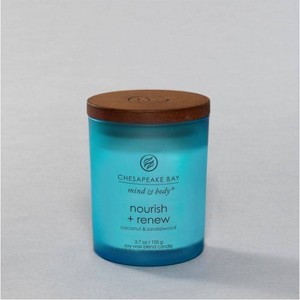 Frosted Glass Nourish + Renew Lidded Jar Candle Light Blue - Mind & Body by Chesapeake Bay Candle - 1 of 4