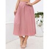 Coolmee Womens Plus Size Maxi Skirt Long Shirring Pleated Skirts Elastic High Waisted A Line Skirts - 2 of 4
