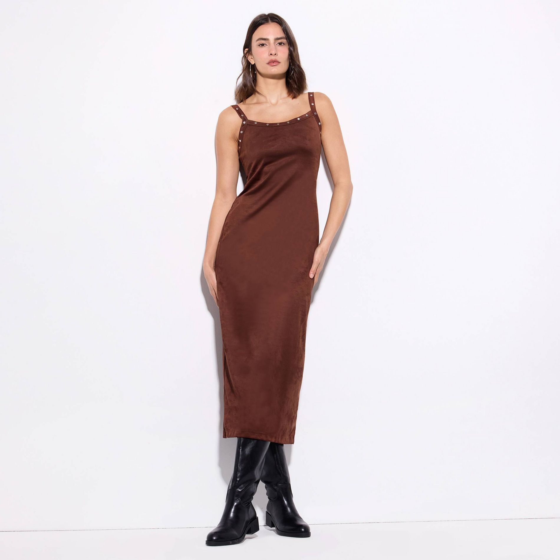 Women's Rivet Midi Dress - Wild Fable™ Brown