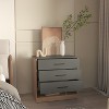 Kumasinova 3 Drawer Dresser with Bottom Space,Wood Finish Chest of Drawers with Legs,Modern Storage Dresser,Bedroom and Entryway Furniture,1,Gray - 2 of 4