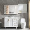 30"x40"  Rectangular Bathroom Vanity Mirror with Aluminium Frame, Modern Wall-Mounted Mirror for Bathroom – The Pop Home - 2 of 4