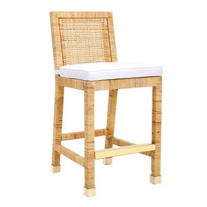 Amara Natural Rattan Veneer Counter Stool - 1 of 4