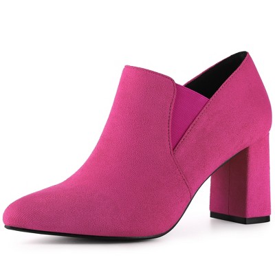 Perphy Women's Pointed Toe Chunky Heels Ankle Booties