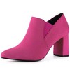 Perphy Women's Pointed Toe Chunky Heels Ankle Booties - 3 of 4