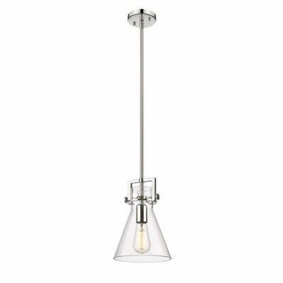 Newton Cone - 1 Light Stem Hung Pendant In Industrial Style-11.38 Inches Tall and 8 Inches Wide