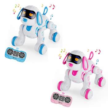 Contixo R3 2-Pack Interactive Smart Robot Pet Dog Toy with Remote Control Pink & Blue