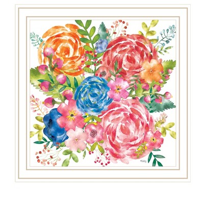 HomeRoots Spring Floral White Framed Print Wall Art