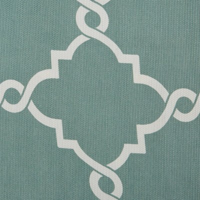 Seafoam Cotton Blend Fretwork Grommet Top Window Valance