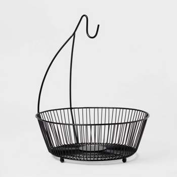 Iron Wire 2-tier Fruit Basket Wire Banana Hanger Black - Threshold™ : Target