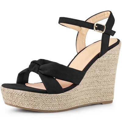 Allegra K Women's Platform Espadrille Wedge Heel Sandals