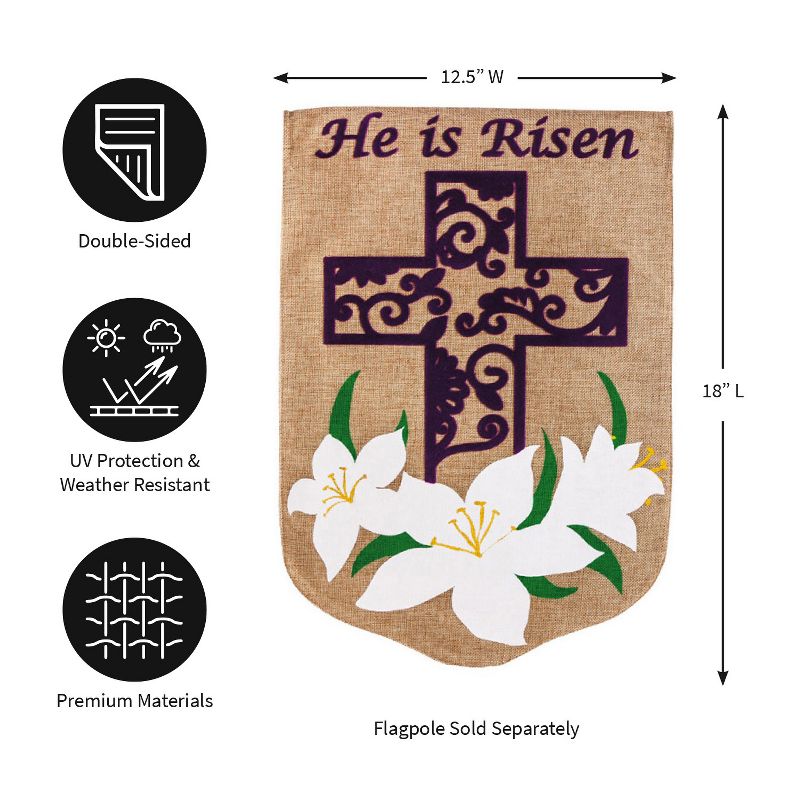 Evergreen Easter Lily Burlap Garden Flag, 12.5 x 18 inches, 2 of 7