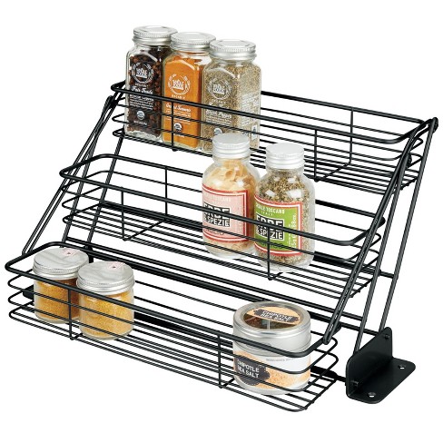 Bamboo Spice Rack Storage Shelves-3 tier Standing pantry Shelf