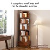 360-Degree Rotating Bookcase for Small Spaces, 5-Shelf Corner Organizer with Storage Drawer Natural - 3 of 4