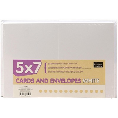 Couture Creations 5"X7" Cards W/Envelopes 50/Pkg-White