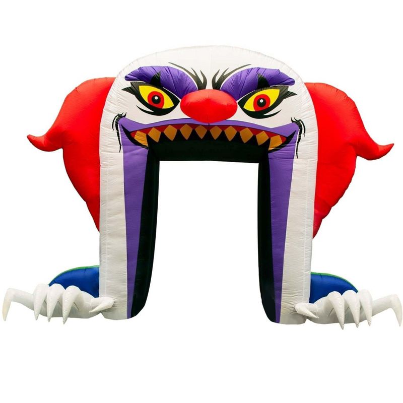 HalloweenCostumes.com  Evil Clown Inflatable Archway, White/Red, 2 of 4