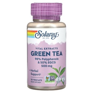 Solaray Vital Extracts, Green Tea, 500 mg, 30 VegCaps - 1 of 4