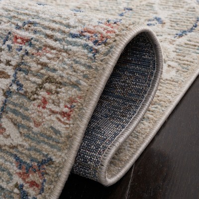Vivaldi Ivory and Navy Hand-Knotted Oriental Rug - Easy Care